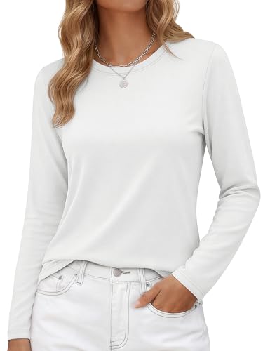 YUCOLEN Women's Cotton-Blend Crewneck T-Shirt