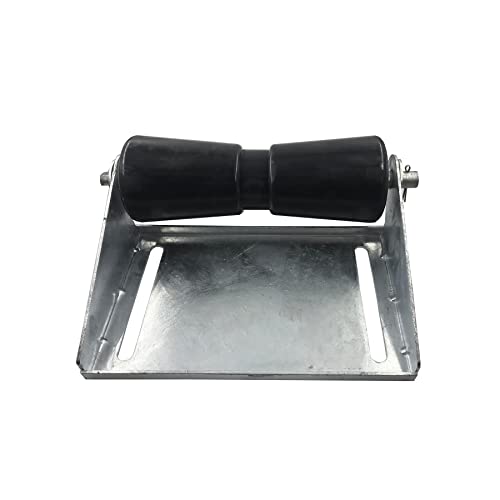 10 Inch Keel Roller Assembly Kit With Roller Shaft And Bracket For Boat Trailer Galvanized Steel Black Rubber #TOP3