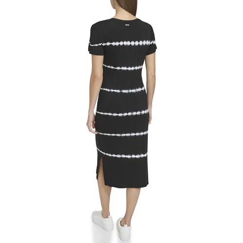 Image of Andrew Marc Women's Short Sleeve Printed Midi Dress with Slits