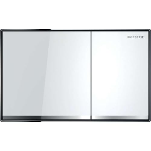 Geberit, Piastra di azionamento per cassette di risciacquo ad incasso Sigma 60 115.640.SI.1, doppio scarico, bianco cromo lucido, 115640SI1