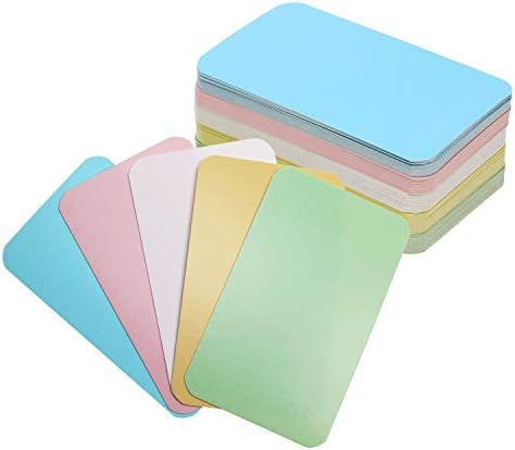 Tupalizy 100PCS Small Blank Paper Message Note Business Cards Double-Sided Mini Greeting Place Name Vocabulary Word Flash Cards Graffiti Scrapbookings DIY Gift Tags Label (5 Colors)