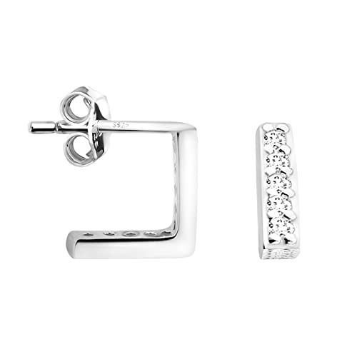 Boucles d'oreilles barre argent 925 anti-allergie SOFIA MILANI pour oreilles sensibles