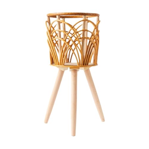 perfk Cesta de ratán para macetas de Suelo, contenedor de Flores, Cesta para macetas, Cesta para Plantas con Soporte para Restaurante, Bar, cafetería, Altura Total 42cm