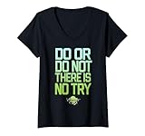 Womens Star Wars Yoda Do Or Do Not There Is No Try Gradient Text V-Neck T-Shirt
