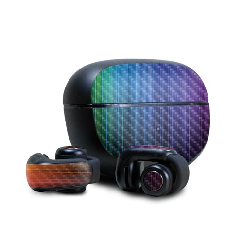 Image of Carbon Fiber Skin Compatible with Bose Ultra Open Earbuds - Rainbow Streaks - Premium 3M Vinyl Protective Wrap Decal Cover - Easy to Apply | Crafted in The USA by MightySkins