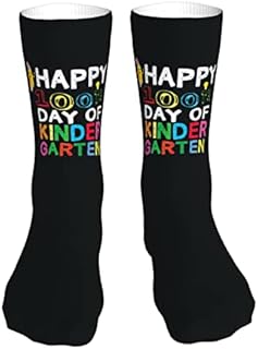 883 Compression Socks Happy 100 Days Of School Calf Socks Comfort Crew Socks Non Slip Athletic Socks For Jogging Walking Hiking 40cm