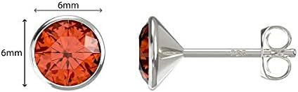 Aeon Birthstone Stud Earrings - November Yellow Topaz, 6 millimeters - Image 3