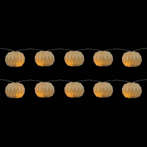 WEKADRIN LED Paper Pumpkin Lantern String Lights, Festival Hanging Pendant Decorative LED Light String for Party Wedding, Battery-Free Indoor Pumpkin Lamp Decor