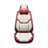DENGFU Auto Sitzbezüge Universal Full Set für KIA Picanto Rio Ceed Stonic Autositzbezug, weiß luxus