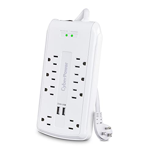 Cyberpower Csp806U Professional Surge Protector, 3000J/125V, 8 Outlets, 2 Usb Charge Ports, 6Ft Power Cord #TOP2