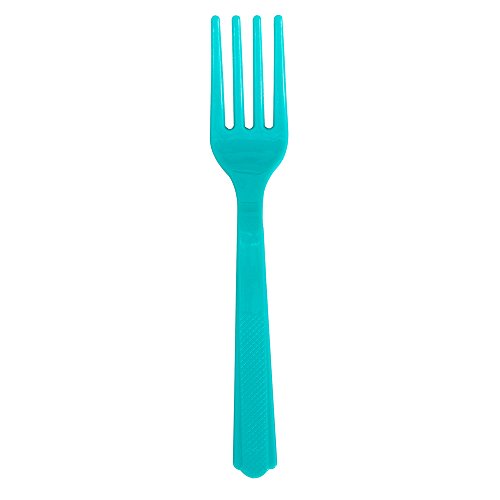 Teal Plastic Forks, 18ct