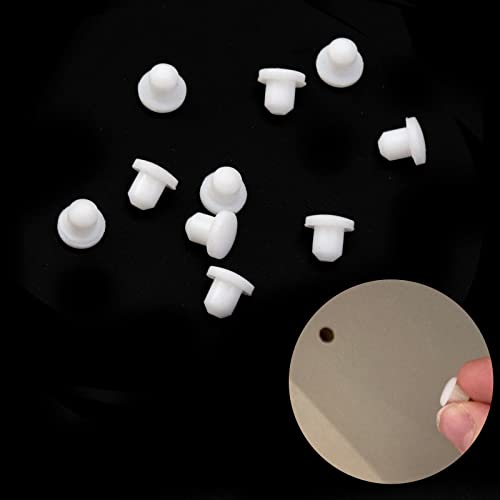 Tighall 100PCS White Soft Plastic Screw Hole Cover Plugs, 3mm Waterproof Cap Plug for Holes