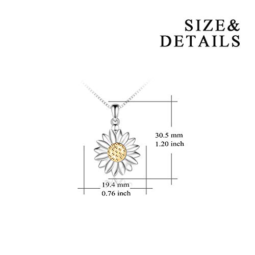 Urone Personalized 925 Sterling Silver Sunflower Locket Necklace That Holds Pictures, Custom Engraved Jewelry For Her (Sunflower Necklace 1) #TOP3