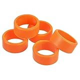 uxcell シリコーン輪ゴムリング 滑り止め オレンジ 包装紙 コードラップ バンドル用 フラット28.26 mm 5個