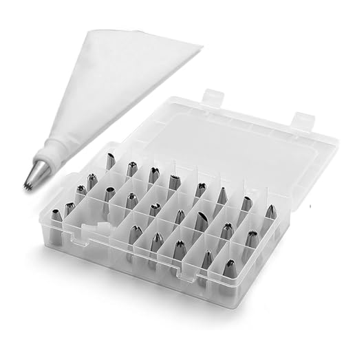 Van Der Linn Icing Piping Nozzles Box Set of 24 Stainless Steel Cake Decorating