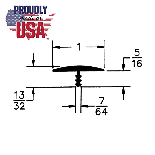 Outwater Plastic T-Molding 1 Inch White Flexible Polyethylene Center Barb Tee Moulding 25 Foot Coil #TOP1