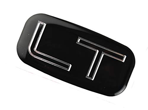 Image of 1x LT Nameplate Emblem 3D Badge Replacement for 99-07 15036136 Chevrolet Silverado Suburban Tahoe Chevy GM (Chrome /Black)