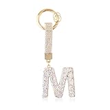 Photo Gallery hoheng portachiavi con iniziale, con strass e ciondoli per borse da donna, regalo alla moda, m, taglia unica Photo Gallery hoheng portachiavi con iniziale, con strass e ciondoli per borse da donna, regalo alla moda, m, taglia unica