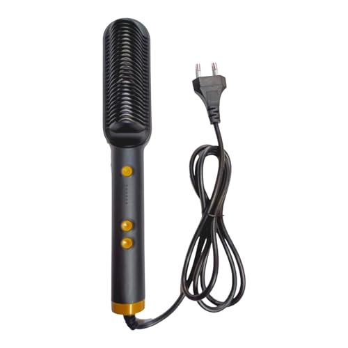 Image of Hair Straightener Brush,Hair Straightening Iron Built with Comb, Fast Heating & 5 Temp Settings & Anti-Scald, Perfect for Professional Salon at Home Hair Styler (Black)