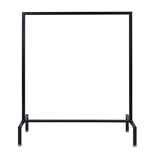 OROPY Organizador de trilhos para roupa de tubo industrial, carga máxima de 140 kg, prateleira de roupa resistente independente com 1 trilho suspenso, 113 cm de largura x 138 cm de altura, tubo quadrado