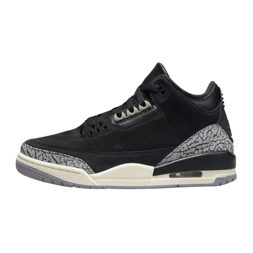 NIKE Air Jordan 3 Women's Shoes Size-8, Off Noir/Black-sail