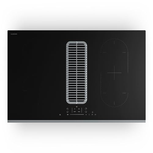 Klarstein Verosteel Placa de Inducción con Extractor Integrado - 80cm, 4 Zonas, 7400W, Control...