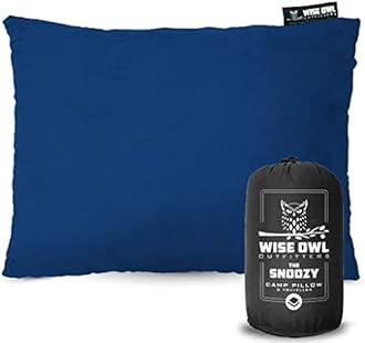 Wise Owl Outfitters Camping Pillow – Memory Foam Travel Pillow for Airplane Sleeping, Hiking, Backpacking & Outdoor Use - Small & Portable for Adults, Car, Camp & Tent