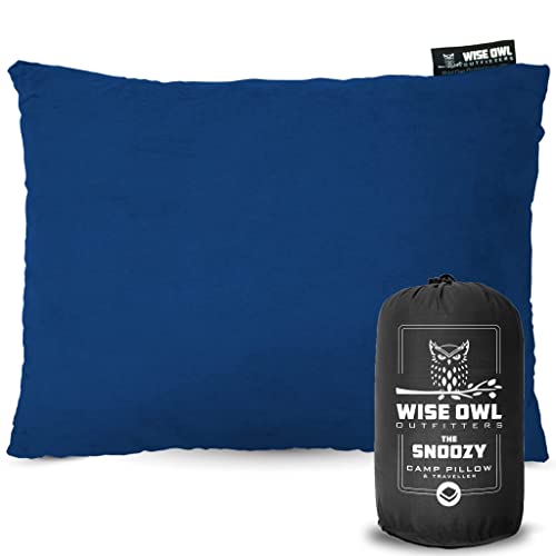 Wise Owl Outfitters Camping Pillow – Memory Foam Travel Pillow for Airplane Sleeping, Hiking, Backpacking & Outdoor Use – Small & Portable for Adults, Car, Camp & Tent