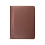 Samsill Contrast Stitch Leather Padfolio – Lightweight & Stylish Business Portfolio for Men & Women – Resume Portfolio, 8.5” x 11” Writing Pad – Brown/Tan