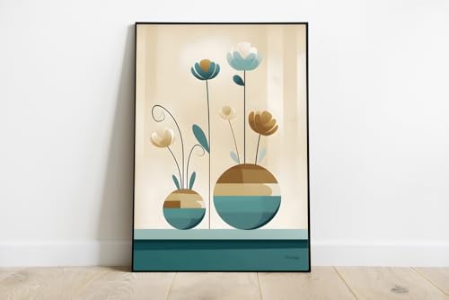 Affiche pot de fleur minimaliste beige de qualité premium sur papier écoresponsable - 3