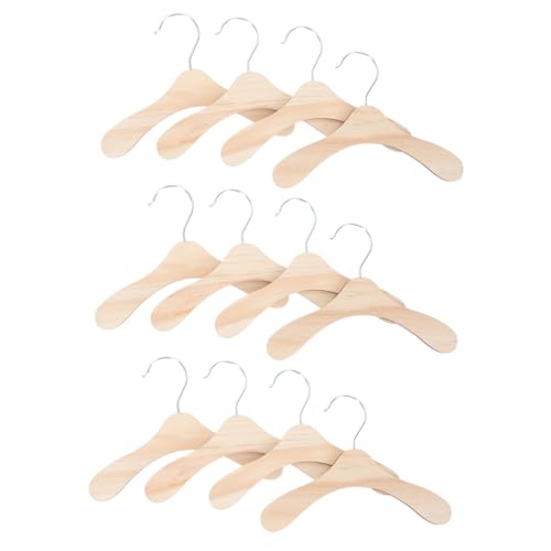 VALICLUD 12piezas Perchas De Madera para Juguetes Perchas para Muñecas Miniatura Accesorios para Casas Miniatura para Organizar Ropa De Muñecas