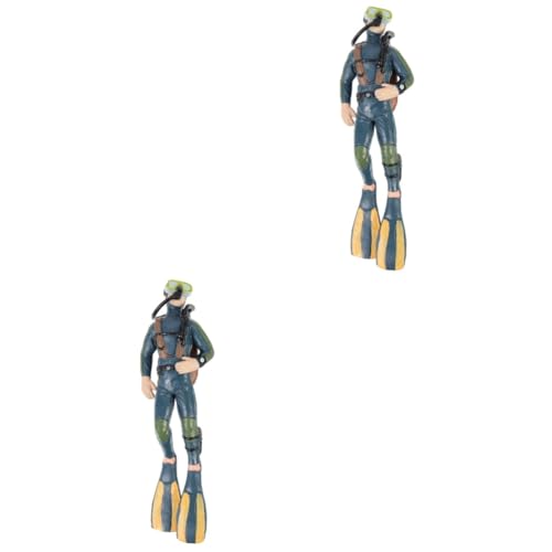 Ipetboom 2 Piezas Buzo Modelo Decoración del Océano Decoración De Hombre Rana Juguetes En Miniatura Adorno De Acuario De Acción Tanque De Peces Inflables Escritorio Abdominales Artesanía