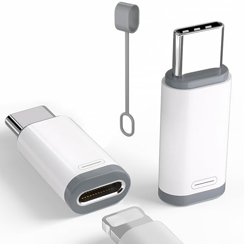 2 Pack Lightning to USB C Adapter for iPhone 15/16/16 Pro Max/Plus Samsung S24 Support Charging & Data Transfer Type C Charger Connector Cable Lightning Female to USB C Male Adapter Not for Audio