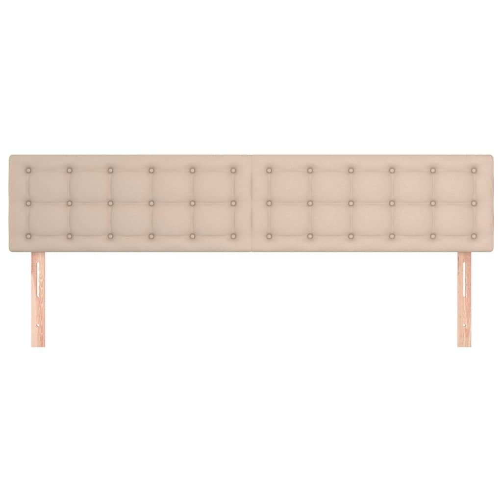 Tête de lit marron cappuccino 160 x 5 x 78/88 cm en cuir synthétique rembourrée avec rivets pieds en bois réglable en hauteur pour chambre à coucher, lit double, soutien dorsal et lecture