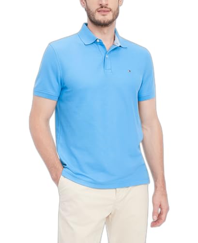 Image of Tommy Hilfiger Men's Short Sleeve Moisture Wicking Stretch Polo Shirt With Quick Dry + Uv Protection