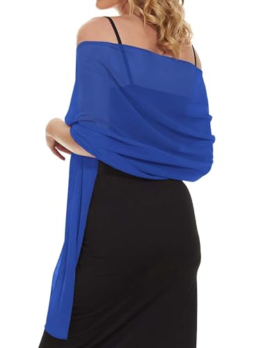 Châle mousseline de soie bleu marine pour robe de soirée évitant le froid avec élégance