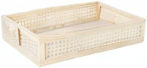 YAHUAN Rectangular Wooden Bamboo Serving Tray with Handles, Handwoven Rattan Decorative Display Serving Platters, Guest Towel Napkin Holder for Dining Bathroom Table Desktop (Rectangular Bamboo) - Image 7