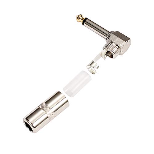 Hsp-Hswiti Audio 1/4" 90 Degree Right Angle Plug, 6.35Mm Heavy Duty Ts Mono Male Solder Jack Connector For Speaker/Guitar/Microphone Cables - 5Pack #TOP2