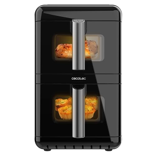 Cecotec Freidora de Aire sin Aceite - Air Fryer 12L Cecofry DuoLevel 12000 Window. 2900W, 2 Cubetas...