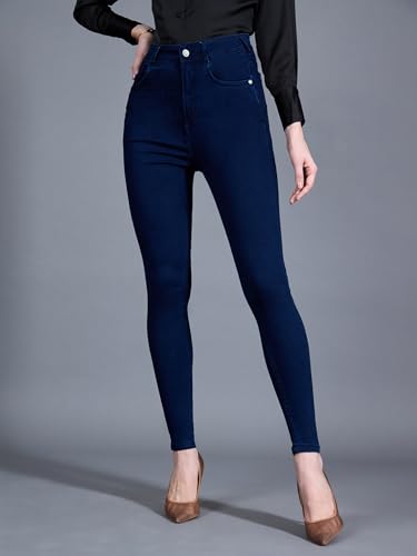 Image of Miss Chase Women's Skinny High Rise Cropped Stretchable Denim Jeans