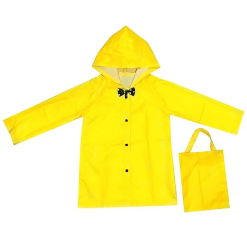 Yellow Kids Raincoats, Waterproof Rain Jacket with Hood, Lightweight Toddlers Boys Girls Rian Coat Rainwear2