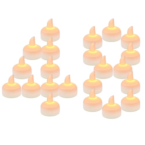 Image of 48pcs Warm White Flameless Waterproof LED Floating Tealights Candles for Aquatic Ambiance - Wedding, Party, Spa