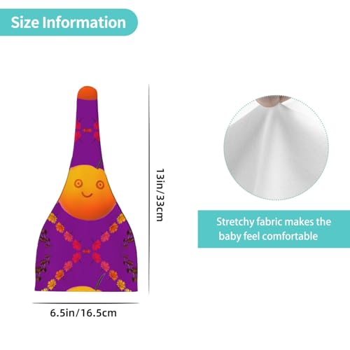 Baby Beanie Smiley Orange Knotted Hat - Soft, Warm, Comfortable, Headwear for Newborns, 0-6 Months4