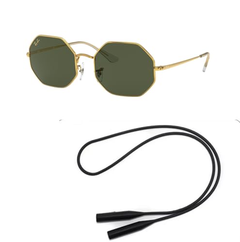 Ray-Ban RB1972 Sunglasses Bundle: RB 1972 OCTAGON 919631 Octagon Legend Gold G-15 Green and Universal Anti-slip Silicone Leash2