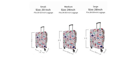 Image of Printed Travel Luggage Cover for Suitcase - Stretchable & Scratchproof Trolley Bag Protector