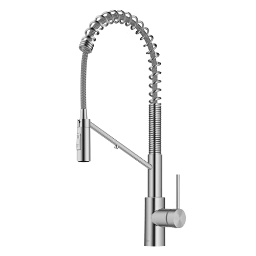 - Oletto 2-in-1 Commercial Style Pull-Down Single Handle Water Filter Kitchen Faucet for Reverse Osmosis or Water Filtration System in Spot-Free Stainless Steel, KFF-2631SFS