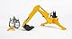 bruder 02338 - Zubehör Heckbagger mit Greifer & Schaufel - 1:16 Traktor Zubehör, Anhänger, Forstwirtschaft, Waldarbeit, Anbaumaschine, Bauernhof
