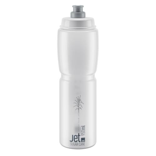ELITE Jet Green Borraccia Ciclismo 950 ml – Colore Clear, Logo Grigio – Plastica Biodegradabile, Senza BPA