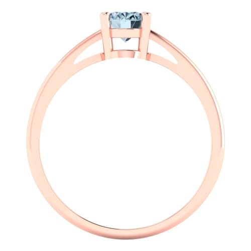 Clara Pucci 1 ctw Oval Cut Solid Gold Engagement Ring for Women - 14K Rose Gold - Natural Sky Blue Topaz Wedding Promise Ring for Her4