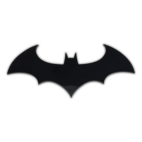 Image of Elektroplate Officially Licensed Batman Oversized Blackout Acrylic Automotive-Grade DC Comics Superhero Emblem for Cars, Trucks, and All Auto | Universal Fit at 8 inch x 3.3 inch | Weatherproof